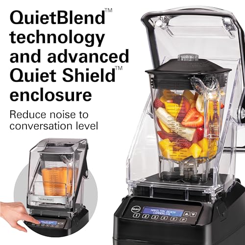Hamilton Beach Commercial 64 Ounce / 2 Liter / HBH755R / Black/Clear Countertop Blenders