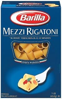 Barilla Mezzi Rigatoni Pasta, 16oz Box (Pack of 4)