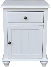IC International Concepts Solid Wood Nightstand, Storage Cabinet, White
