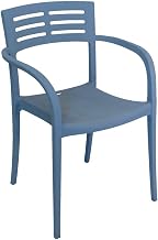 Grosfillex US336680 Vogue Stacking Armchair, Denim Blue Color (Case of 4)