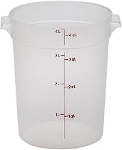 Storage Container, Round, 4 Qt., 8-3/16'' Dia. X 8-9/16''H, Translucent, Polypropylene, Nsf (12 Pieces/Unit)