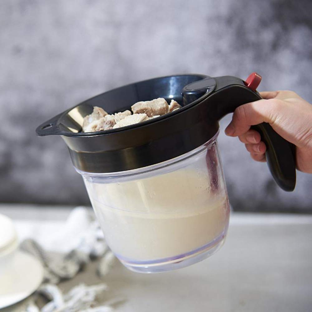 HSZJsto Fat Separator, 4-Cup Bottom Release, Clear Plastic