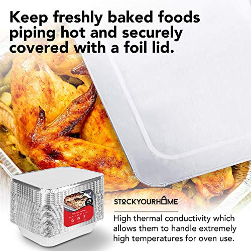 Stock Your Home 25 Pack w/ Lids / Silver / With Lids Disposable Cookware