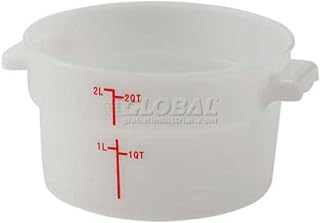 Winco PPRC-2W Food Storage Container, 2 Qt., Round, White, Polypropelyne - Round Food Storage
