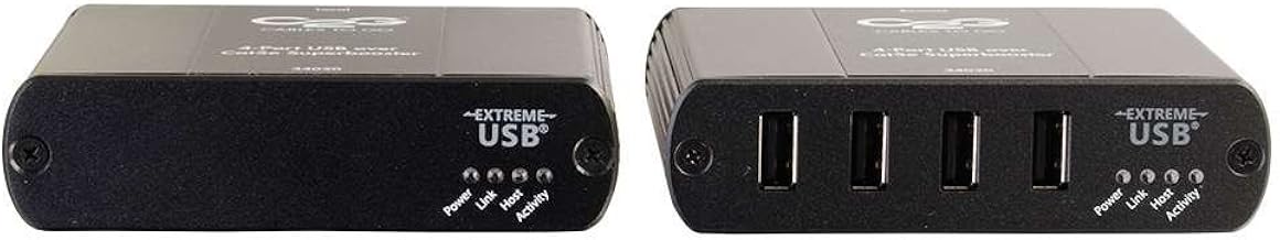 C2G USB Extender, USB 2.0 Over Cat 5 Extender, 4 Port Extender, Cables to Go 34020
