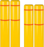 BollardGard 7" x 52" 4-Pack Bollard Cover- Innoplast (Yellow Orange Tape)