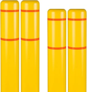 BollardGard 7" x 52" 4-Pack Bollard Cover- Innoplast (Yellow Orange Tape)