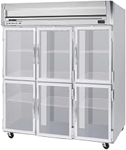 Beverage-Air HR3-1HG 6 Half Glass Door Top-Mount Reach-In Refrigerator | 74 Cu. Ft.