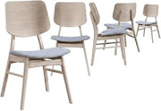 Starlight Canyon Home Fabric-Upholstered Wood Dining Chairs Set of 6, Upholstered Kitchen Table Chairs for Dining Room and Kitchen, Gray