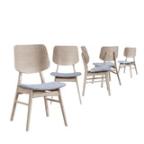 Fabric-Upholstered Wood Dining Chairs Set of by Starlight Canyon Home – Solid + Manufactured Wood, Foam, Fabric (Polyester), Grey, Pack of 6