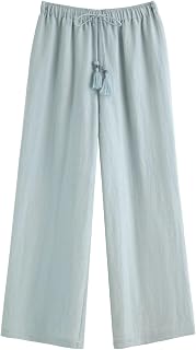 Women Plus Size Linen-Like Pants Relaxed Fit Breathable Tencel Blend with Casual Elegance Pants