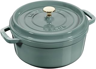 STAUB Cast Iron Round Cocotte 26 cm Eucalyptus