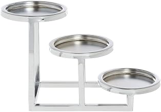 HUBERT Chrome 3-Tier Buffet Stand for Bowls - 6" L x 14 7/10" W x 8 2/5" H