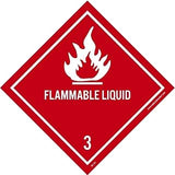 National Marker Dot Shipping Label, Flammable Liquid 3, 4X4, Ps Vinyl, 500/Roll
