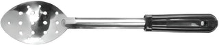 HUBERT Perforated Serving Spoon Stainless Steel with Black Comfort Grip Handle - 13"L