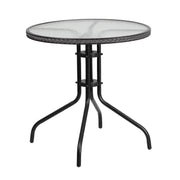 Flash Furniture Clear/Gray / Table + 4 Chair / Round Table + 4 Chairs Bistro Sets
