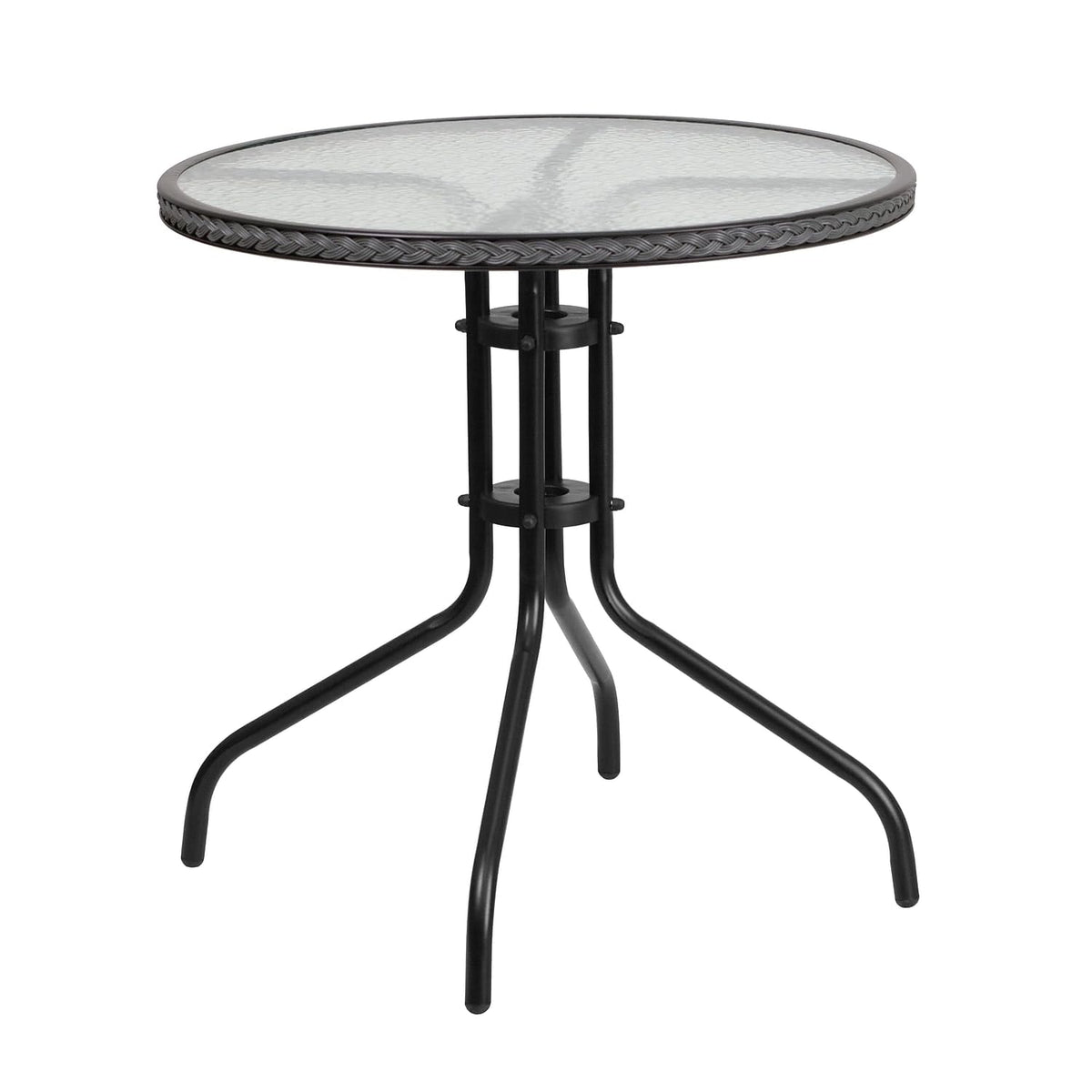 Flash Furniture Clear/Gray / Table + 4 Chair / Round Table + 4 Chairs Bistro Sets