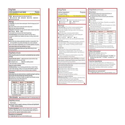 Tylenol Chewables + Liquid Bundle / 4 fl. oz / 1 Acetaminophen