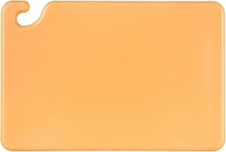 San Jamar Cut-N-Carry Cutting Board With Molded-In Ruler, Plastic Chopping Board for Kitchen, 12" x 18", 6 Count, Brown