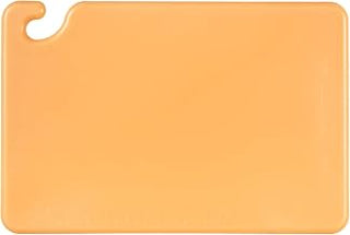 San Jamar Cut-N-Carry Cutting Board With Molded-In Ruler, Plastic Chopping Board for Kitchen, 12" x 18", 6 Count, Brown