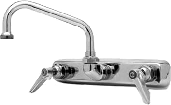 T&S Brass B-1108 Work Board Faucet, Wall Mount, 3-1/2" Centers, 12" Swing Nozzle, Lever Handles