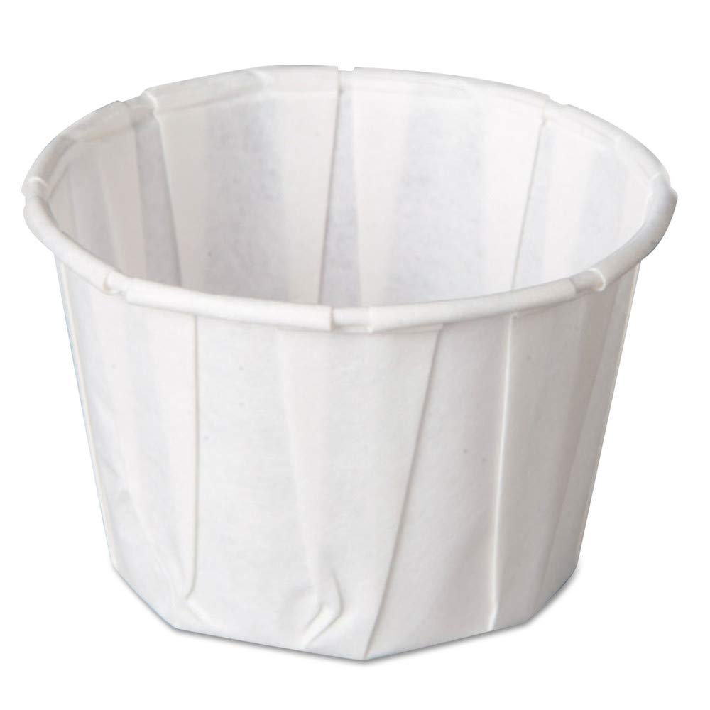 Genpak® Squat Paper Portion Cups, 2 Oz, White, 250 Cups Per Bag, Carton of 20 Bags
