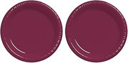 Creative Converting Burgundy Red Round Plastic Plates Party Supplies, 7" (Pack of 2)