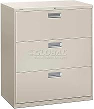 HON Brigade 600 Series Lateral File, 3 Drawers, 36" W, Light Gray