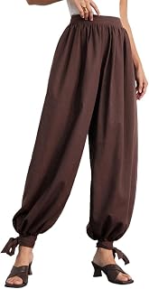 Women Casual Trousers Voluminous Linen-Like Wide Leg Loose Long Pants Fashion Office Work Pants