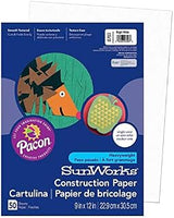 Pacon Sunworks 9x12 Construction Paper - White 8703