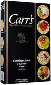 Carr's Table Water Cracker Selection, 6 Packages of 3 Varieties Inside, 1lb 9.5 oz. Box-SET OF 4
