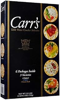 Carr's Table Water Cracker Selection, 6 Packages of 3 Varieties Inside, 1lb 9.5 oz. Box-SET OF 4