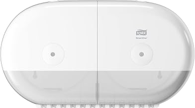 Tork SmartOne® 682000 Mini Double Roll Dispenser for Toilet Paper White T9, High Capacity, Elevation Line