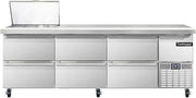 CRA93-12M-D Mighty Top Refrigerated Base Sandwich Unit, 93" W, With 12 Pan Openings & Drawers