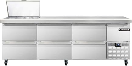 CRA93-12M-D Mighty Top Refrigerated Base Sandwich Unit, 93" W, With 12 Pan Openings & Drawers