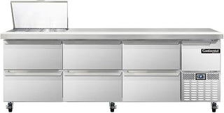 CRA93-12M-D Mighty Top Refrigerated Base Sandwich Unit, 93" W, With 12 Pan Openings & Drawers