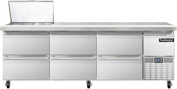 CRA93-12M-D Mighty Top Refrigerated Base Sandwich Unit, 93" W, With 12 Pan Openings & Drawers