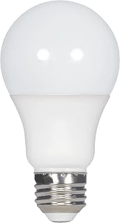 Satco 5.5W A19 LED Light Bulbs, 2700K Soft White, 450 Lumens, Frosted, Medium E26 Base, Non Dimmable, 120V, Damp Rated, 40W Incandescent Replacement, Multipack (1 Pack of 4 Bulbs, Total 4 Bulbs)