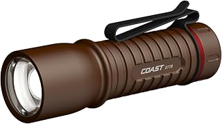 Coast XT7R 1500 Lumen Rechargeable LED Flashlight with Magnetic Mount, Slide Focus, and Pocket Clip, Desert