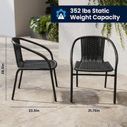 Flash Furniture Black / Set of 1 / Contemporary Patio Dining Chairs