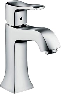 hansgrohe 31077000 Metris Classic Basin Tap 100, Without Waste, Chrome, Silver, Spout Height 10 cm