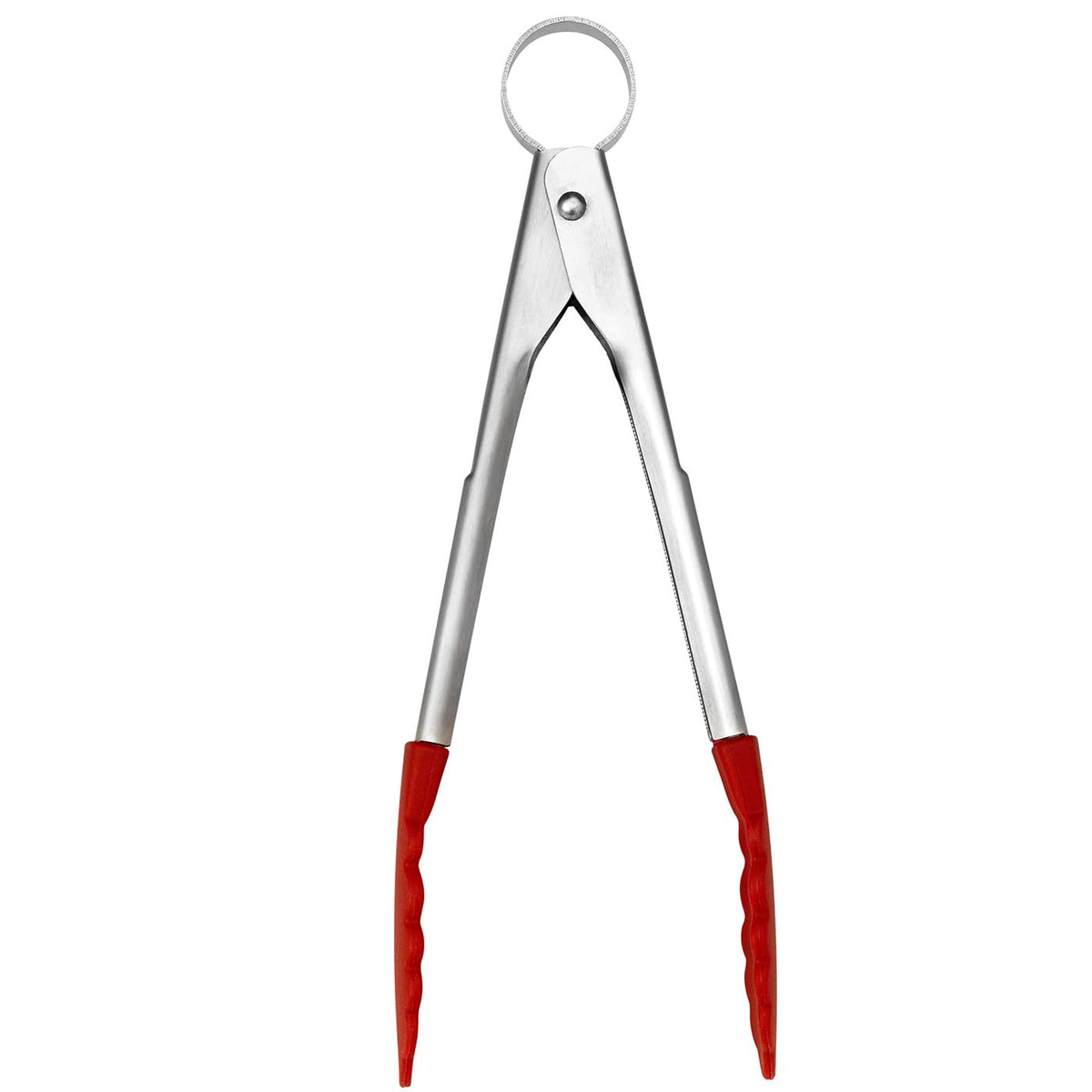Stainless Steel Silicone Mini Tongs by Cuisipro – 7", Stainless Steel, Red, Model 74708505