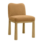 Velvet-Upholstered Dining Chair with Oak Legs by Starlight Canyon Home – Engineered Wood, Brown