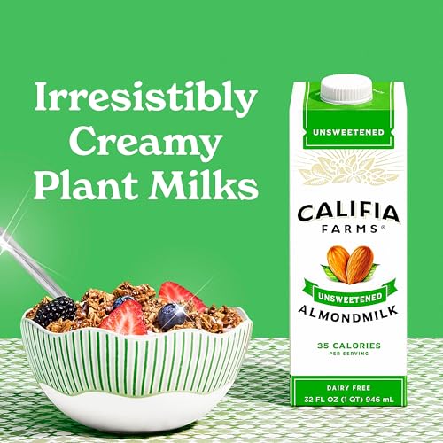 Califia Farms Unsweetened / 32 Fl Oz (Pack of 6) / Unsweetened Almondmilk Almond Milk