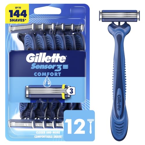 Gillette 12 Count (Pack of 1) / Modern / Blue Disposable Razors