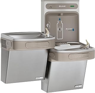 Elkay LZSTLG8WSSK EZH2O Bottle Filling Station & Versatile Bi-Level ADA Cooler, High Efficiency Filtered 8 GPH Stainless