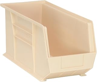 QUANTUM STORAGE SYSTEMS K-QUS265IV-2 2-Pack Ultra-Stack and Hang Bins, 18 inch x 8-1/4 inch x 9 inch, Ivory