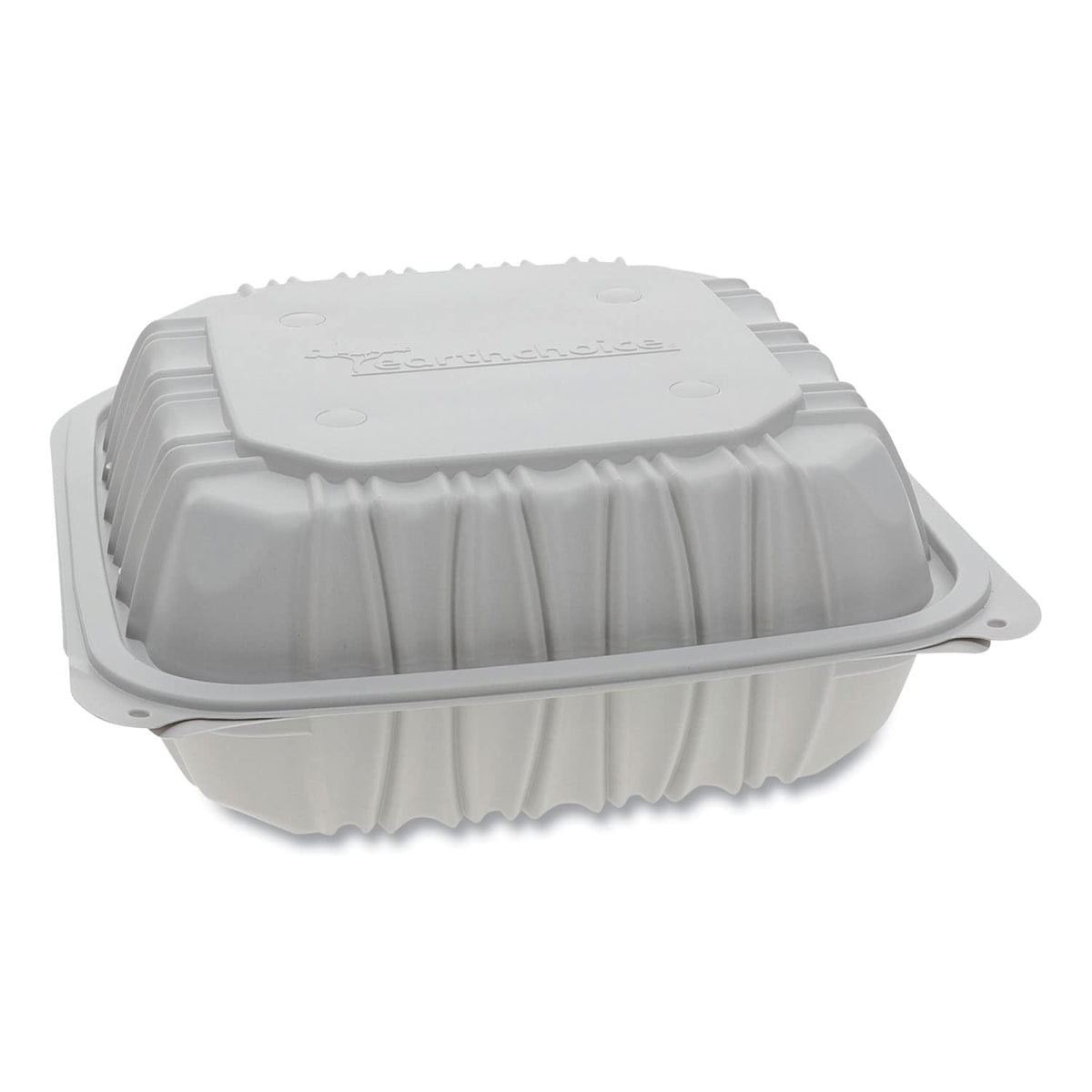 Pactive Earthchoice Vented Microwavable Mfpp Hinged Lid Container by niru – 1 Compartment, 146.0 liters, Plastic, white, Model YCNW0851