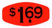 Price Label $1.69 Price Label Red with Black Imprint - 1 3/8 L x 7/8 H 1000 Per Roll