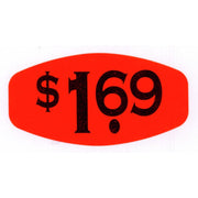 Price Label $1.69 Price Label Red with Black Imprint - 1 3/8 L x 7/8 H 1000 Per Roll by BOLLIN LABEL AND CO – Paper, Red, Pack of 1000, Model 12024